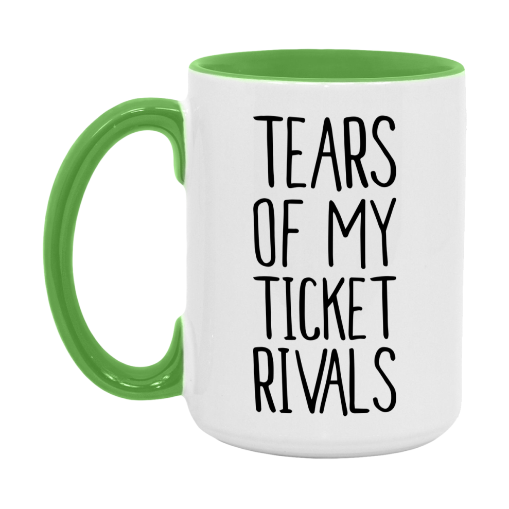 Funny Ticket Gameboard Mug – Tears Of My Ticket Rivals, 11Oz Or 15Oz White Ceramic Coffee Cup Gift