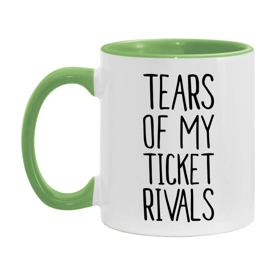 Funny Ticket Gameboard Mug – Tears Of My Ticket Rivals, 11Oz Or 15Oz White Ceramic Coffee Cup Gift