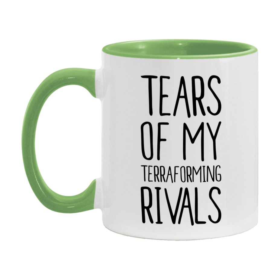 Funny Terraforming Gameboard Mug – Tears Of My Terraforming Rivals, 11Oz Or 15Oz White Ceramic Coffee Cup Gift