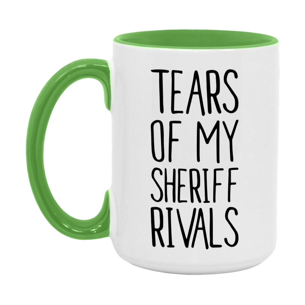 Funny Sheriff Gameboard Mug – Tears Of My Sheriff Rivals, 11Oz Or 15Oz White Ceramic Coffee Cup Gift