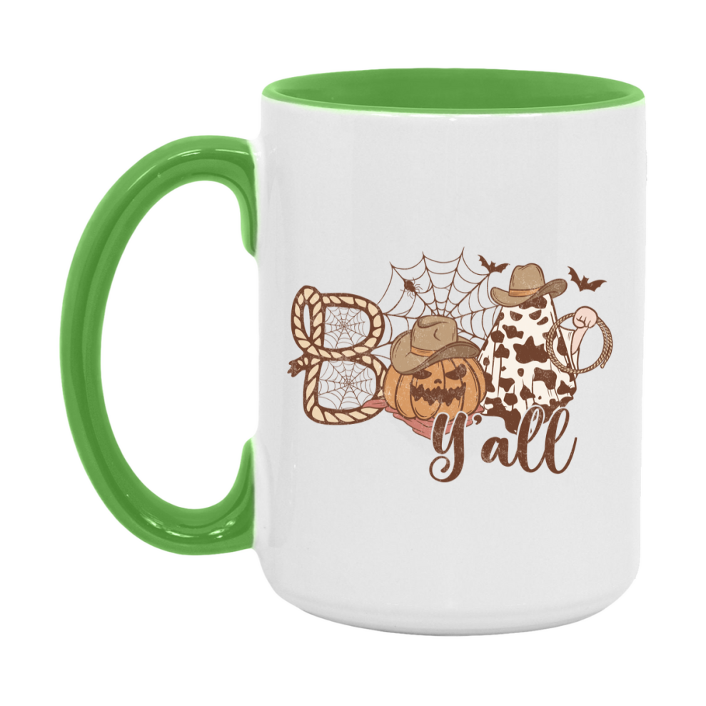 Western Halloween Mug, Cute Retro Western Halloween Coffee Cup, 11Oz Or 15Oz White Ceramic Mug