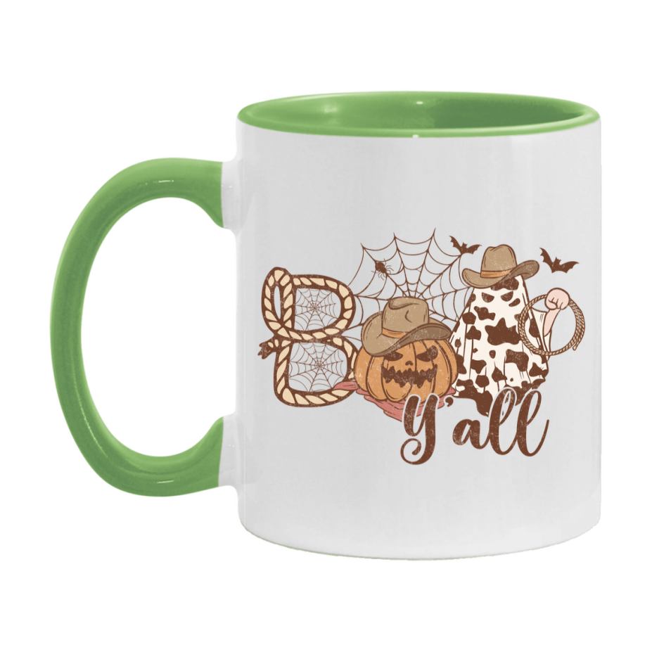 Western Halloween Mug, Cute Retro Western Halloween Coffee Cup, 11Oz Or 15Oz White Ceramic Mug
