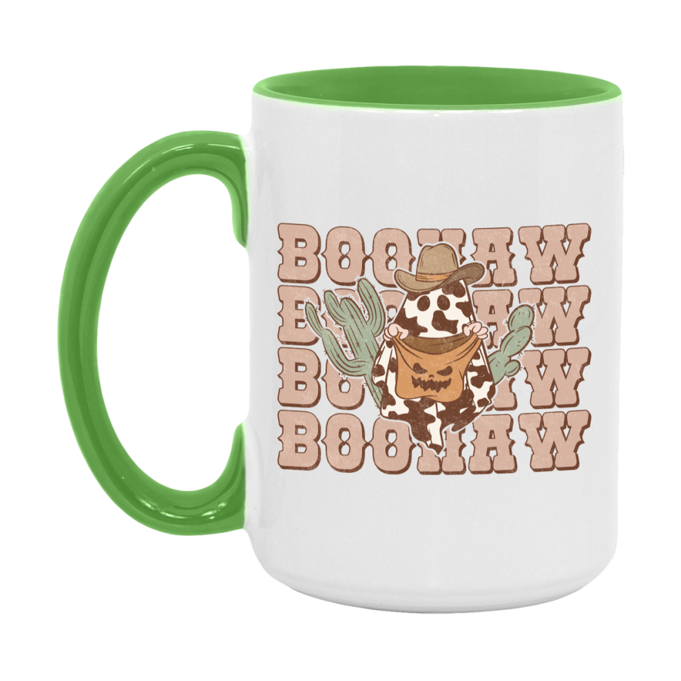 Western Halloween Mug, Cute Retro Western Halloween Coffee Cup, 11Oz Or 15Oz White Ceramic Mug