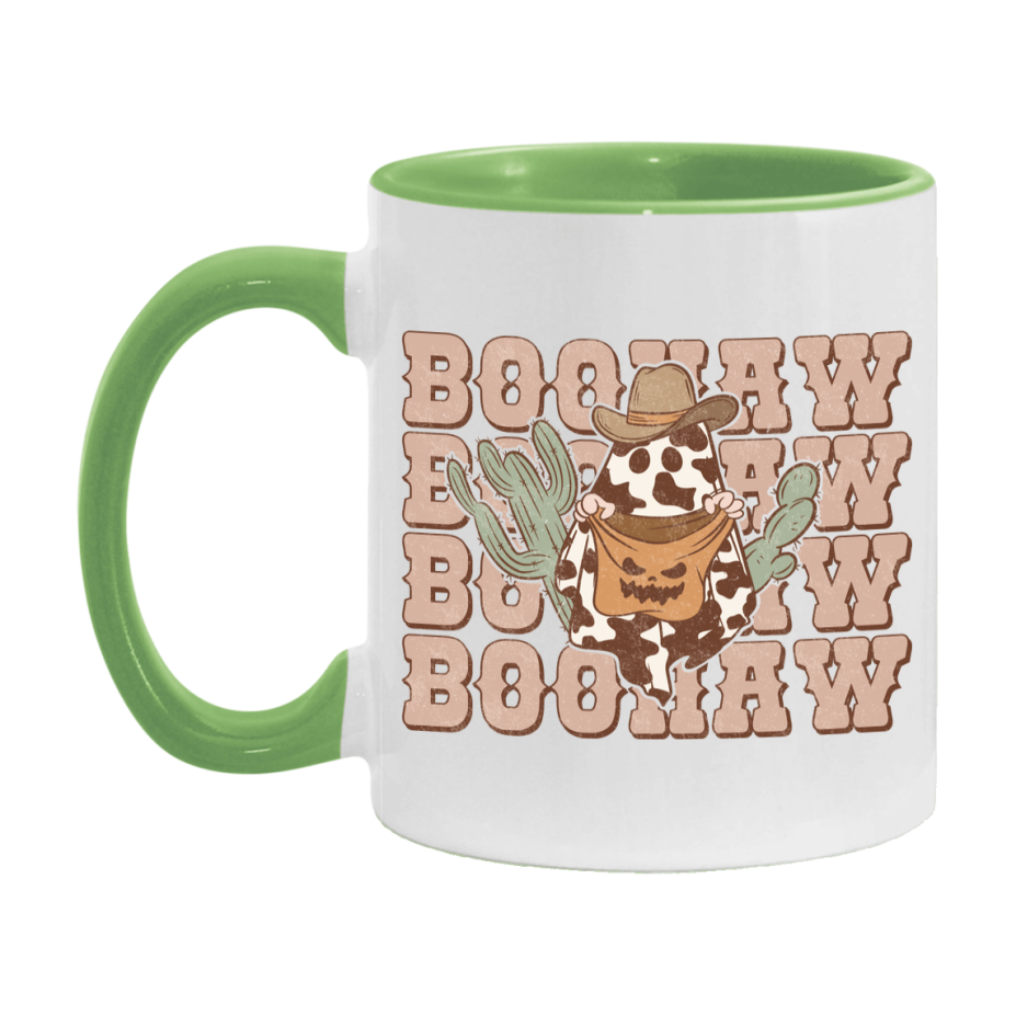 Western Halloween Mug, Cute Retro Western Halloween Coffee Cup, 11Oz Or 15Oz White Ceramic Mug