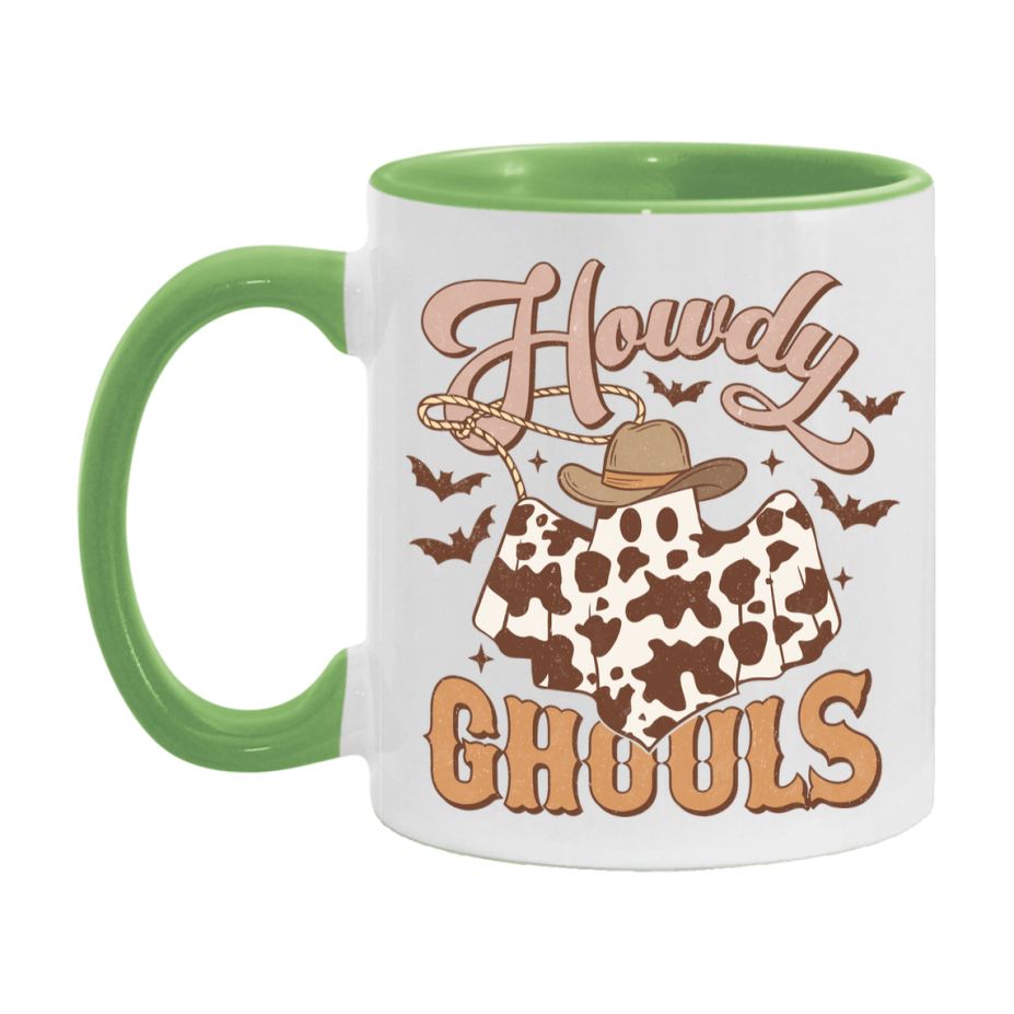 Western Halloween Mug, Cute Retro Western Halloween Coffee Cup, 11Oz Or 15Oz White Ceramic Mug