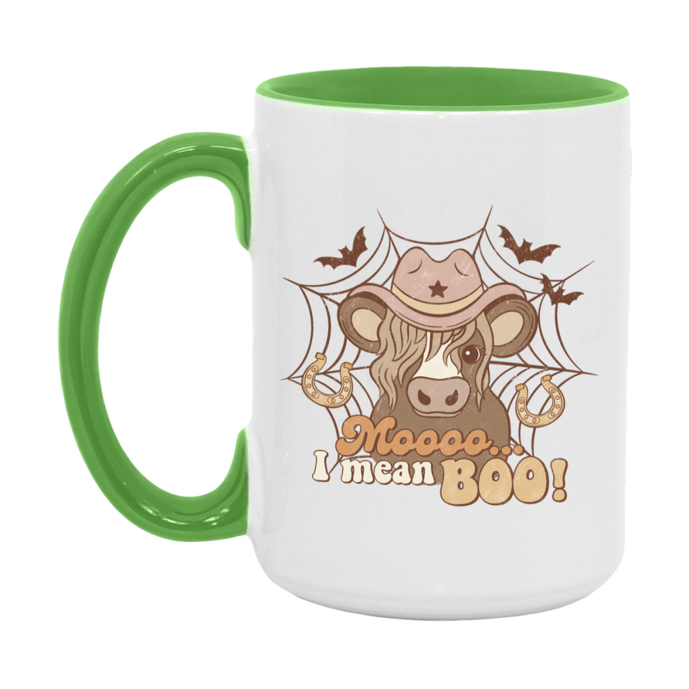 Western Halloween Mug, Cute Retro Western Halloween Coffee Cup, 11Oz Or 15Oz White Ceramic Mug
