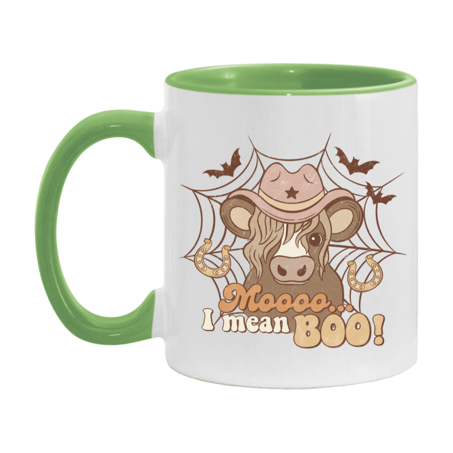 Western Halloween Mug, Cute Retro Western Halloween Coffee Cup, 11Oz Or 15Oz White Ceramic Mug