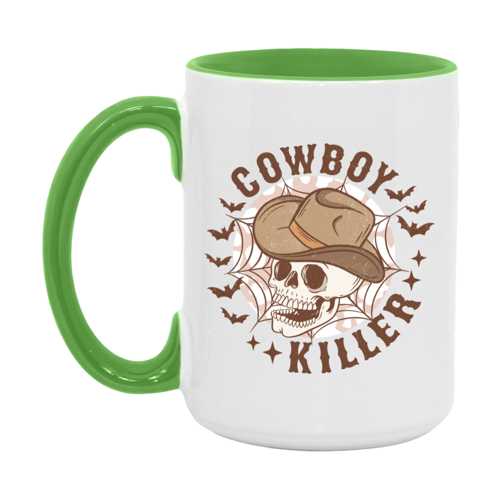 Western Halloween Mug, Cute Retro Western Halloween Coffee Cup, 11Oz Or 15Oz White Ceramic Mug