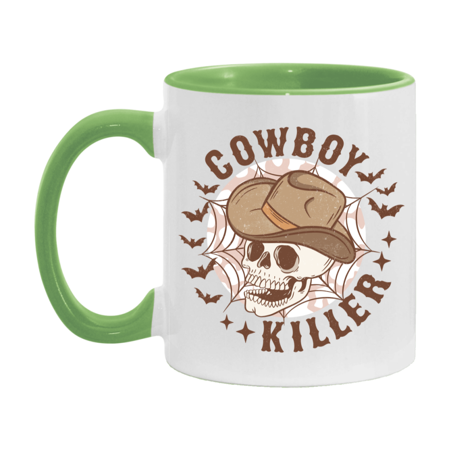 Western Halloween Mug, Cute Retro Western Halloween Coffee Cup, 11Oz Or 15Oz White Ceramic Mug