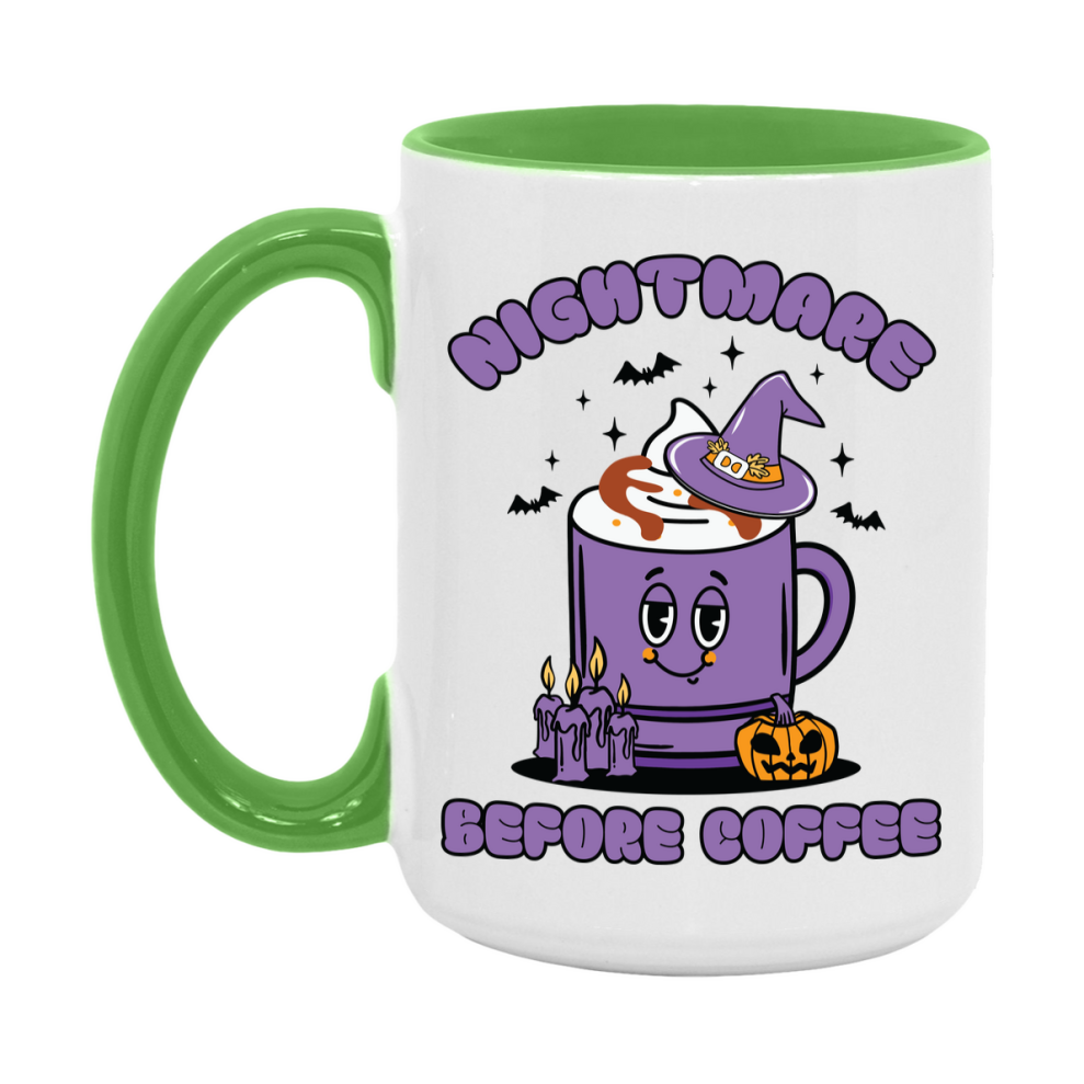 Funny Halloween Coffee Mug, White Ceramic Halloween Coffee Cup 11Oz Or 15Oz