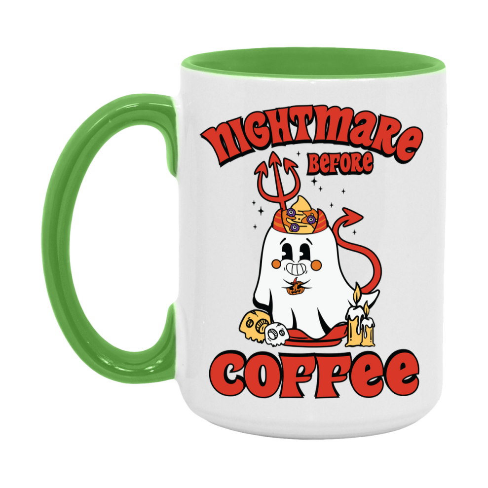 Funny Halloween Coffee Mug, White Ceramic Halloween Coffee Cup 11Oz Or 15Oz