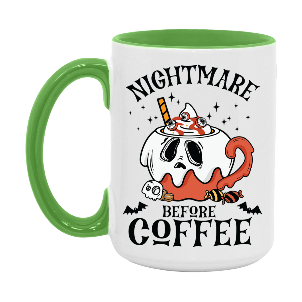 Funny Halloween Coffee Mug, White Ceramic Halloween Coffee Cup 11Oz Or 15Oz