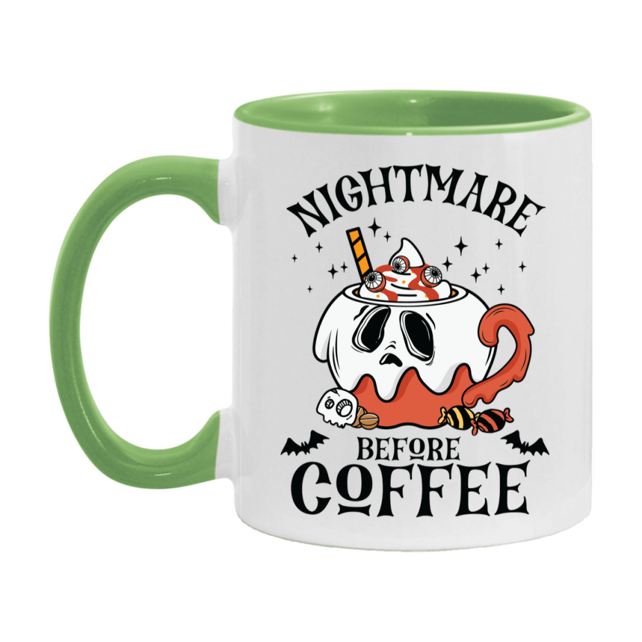 Funny Halloween Coffee Mug, White Ceramic Halloween Coffee Cup 11Oz Or 15Oz