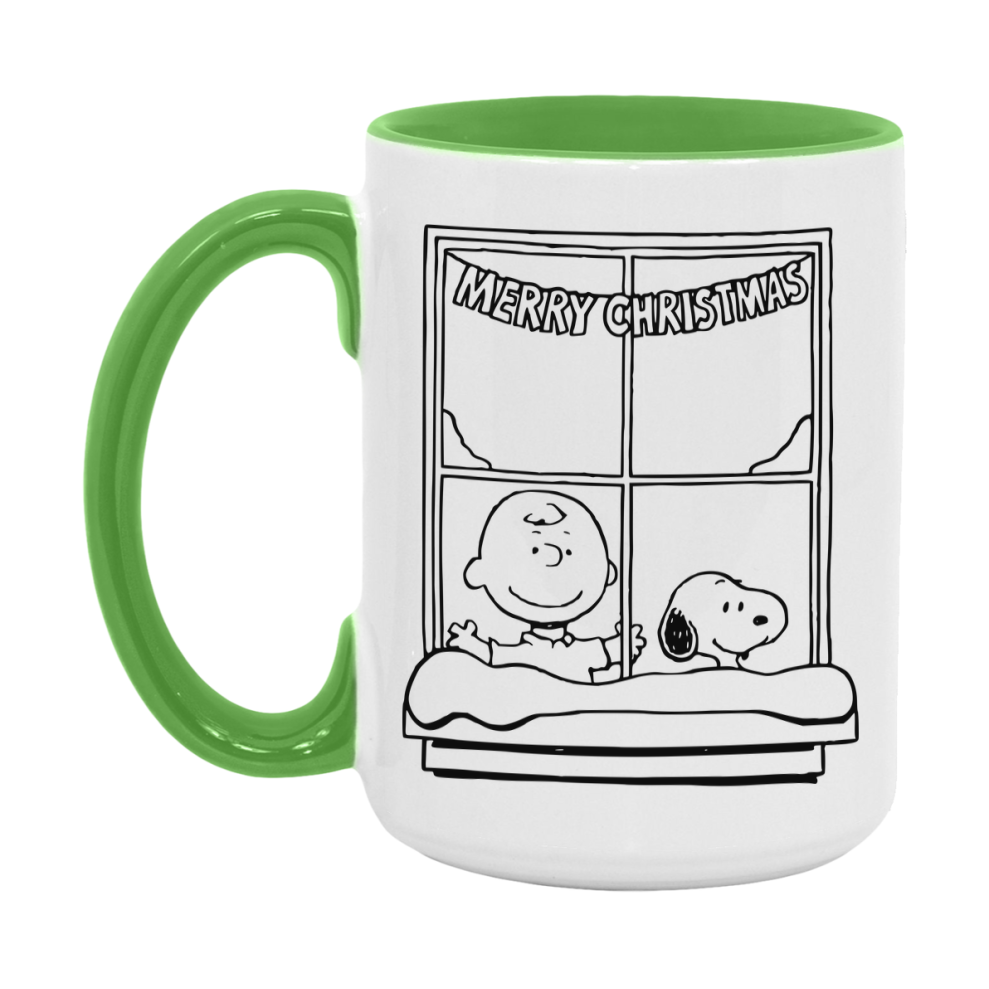 Peanuts Gang Christmas Mug, Snoopy Charlie Brown Holiday Coffee Cup, Ceramic Christmas Mug 11Oz Or 15Oz