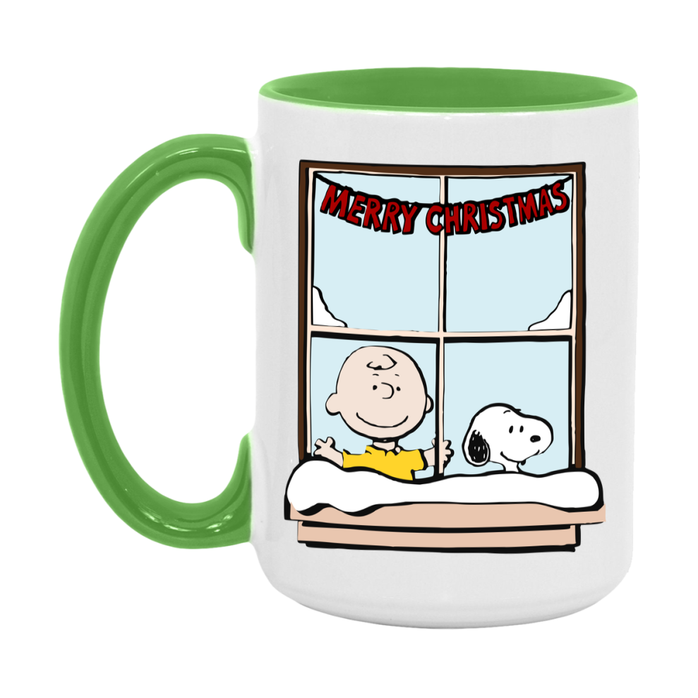 Peanuts Gang Christmas Mug, Snoopy Charlie Brown Holiday Coffee Cup, Ceramic Christmas Mug 11Oz Or 15Oz