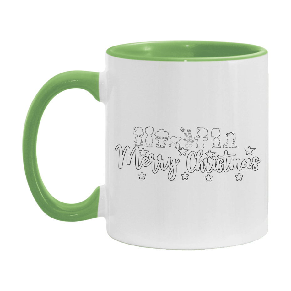 Peanuts Gang Christmas Mug, Snoopy Charlie Brown Holiday Coffee Cup, Ceramic Christmas Mug 11Oz Or 15Oz