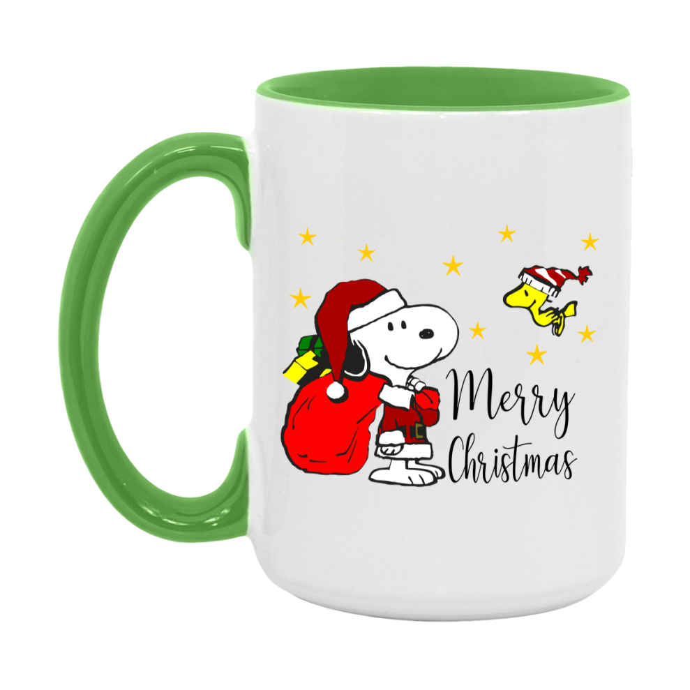Peanuts Gang Christmas Mug, Snoopy Charlie Brown Holiday Coffee Cup, Ceramic Christmas Mug 11Oz Or 15Oz