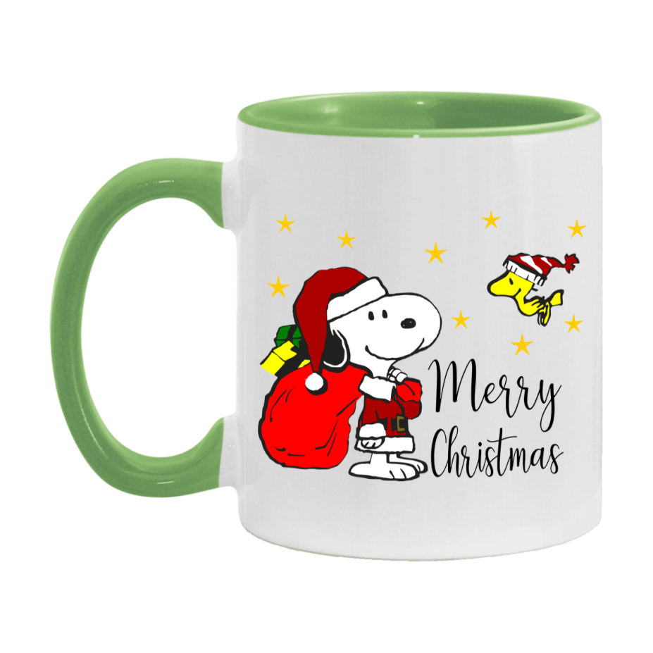 Peanuts Gang Christmas Mug, Snoopy Charlie Brown Holiday Coffee Cup, Ceramic Christmas Mug 11Oz Or 15Oz