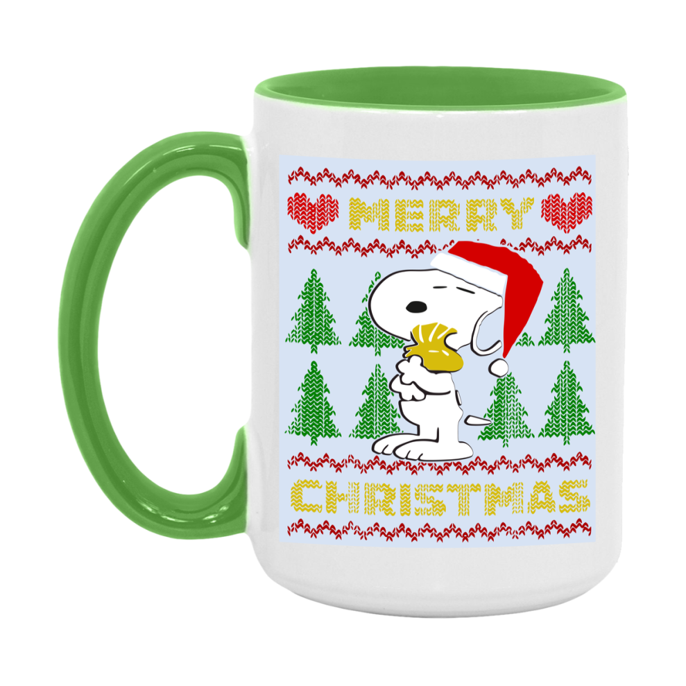 Peanuts Gang Christmas Mug, Snoopy Charlie Brown Holiday Coffee Cup, Ceramic Christmas Mug 11Oz Or 15Oz
