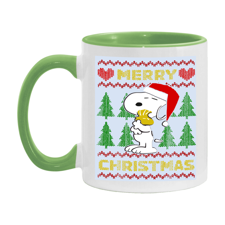 Peanuts Gang Christmas Mug, Snoopy Charlie Brown Holiday Coffee Cup, Ceramic Christmas Mug 11Oz Or 15Oz