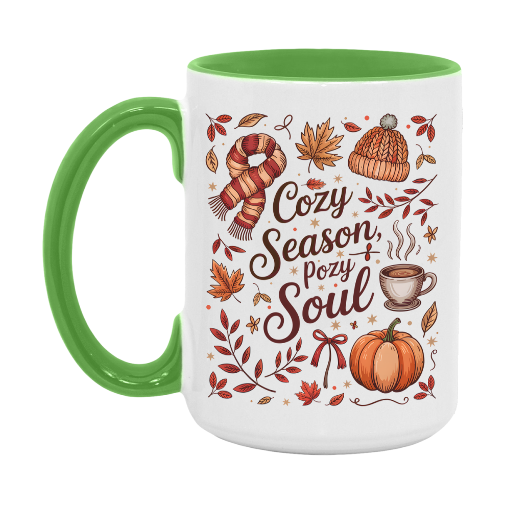 In Love With Fall Coffee Mug, Cozy Cute Autumn Coffee Cup, 11Oz Or 15Oz White Ceramic Mug