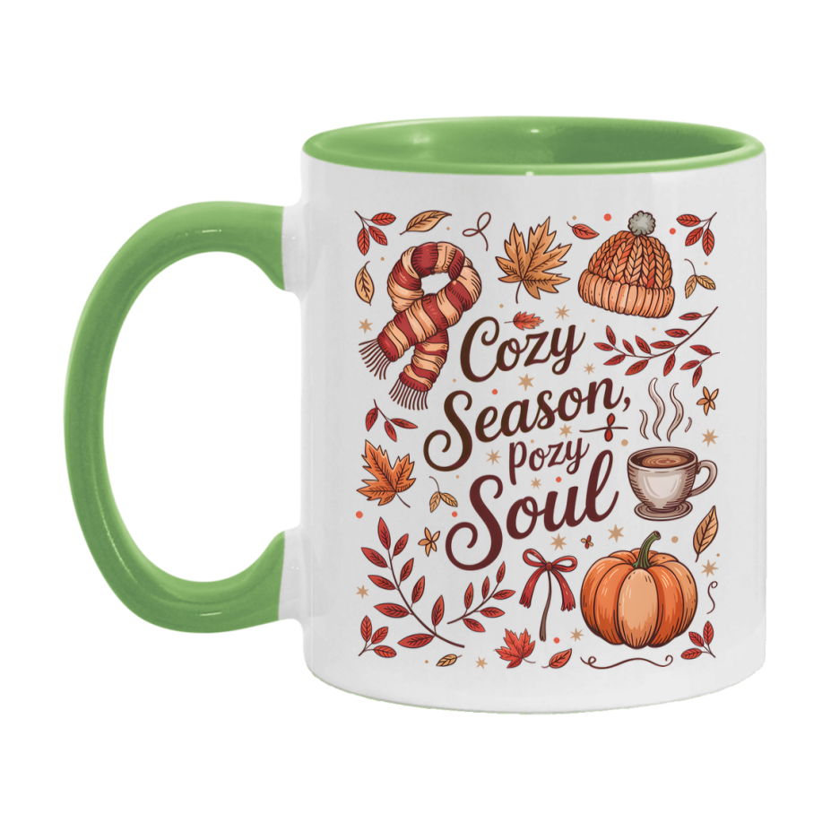 In Love With Fall Coffee Mug, Cozy Cute Autumn Coffee Cup, 11Oz Or 15Oz White Ceramic Mug