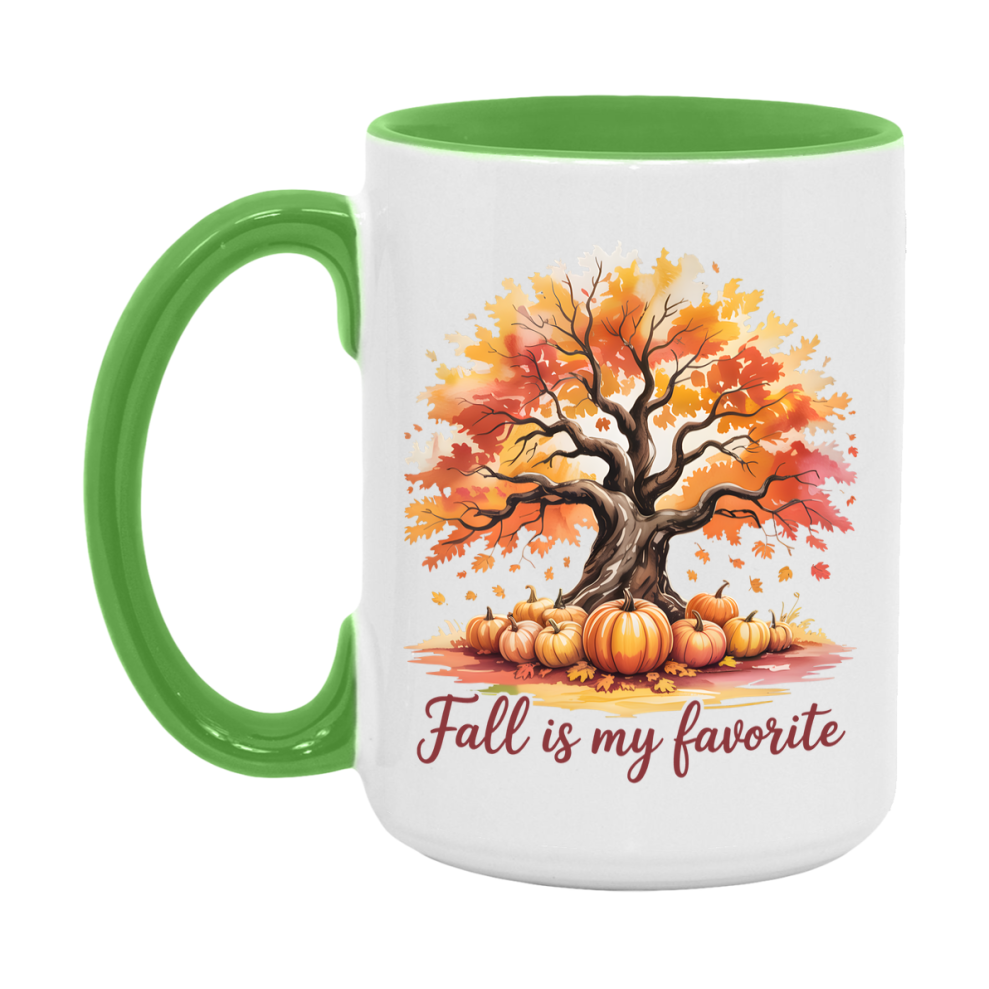 In Love With Fall Coffee Mug, Cozy Cute Autumn Coffee Cup, 11Oz Or 15Oz White Ceramic Mug