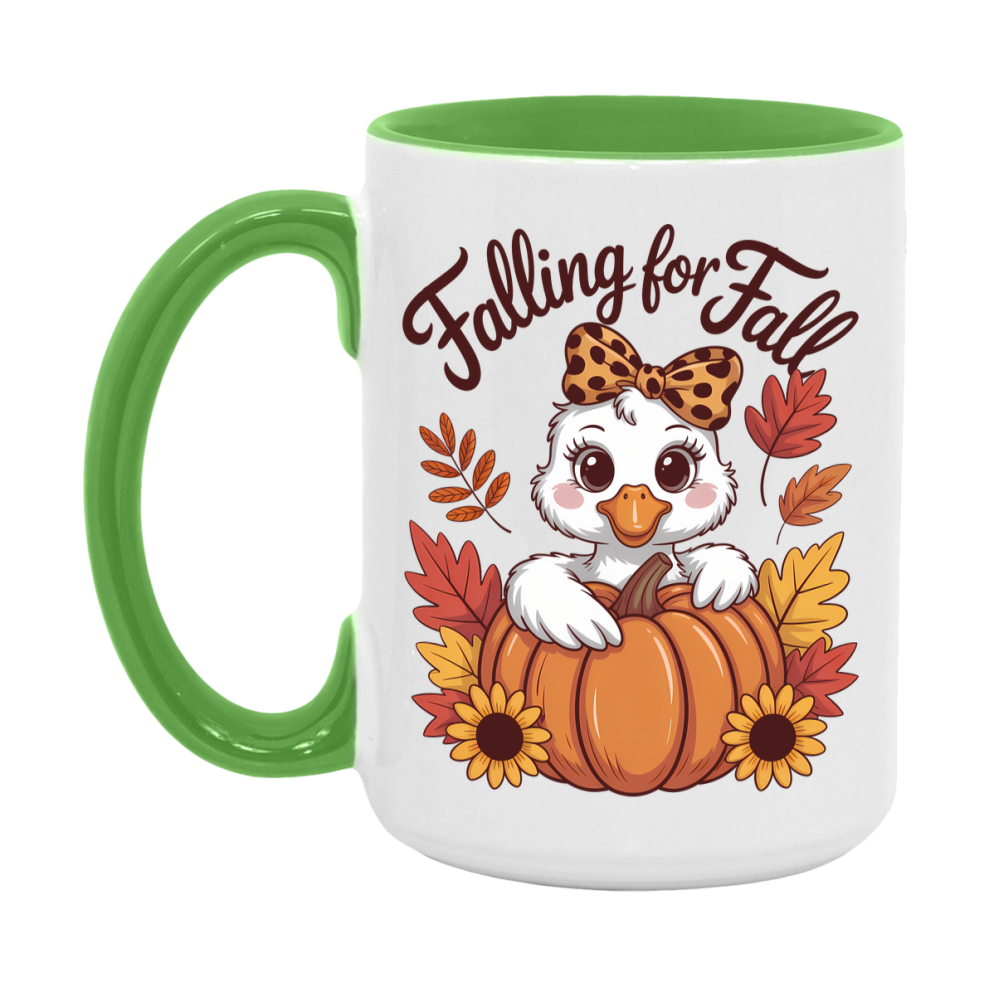 In Love With Fall Coffee Mug, Cozy Cute Autumn Coffee Cup, 11Oz Or 15Oz White Ceramic Mug