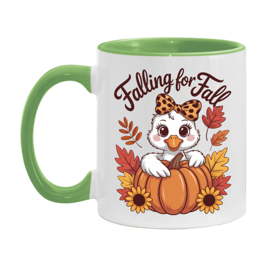In Love With Fall Coffee Mug, Cozy Cute Autumn Coffee Cup, 11Oz Or 15Oz White Ceramic Mug