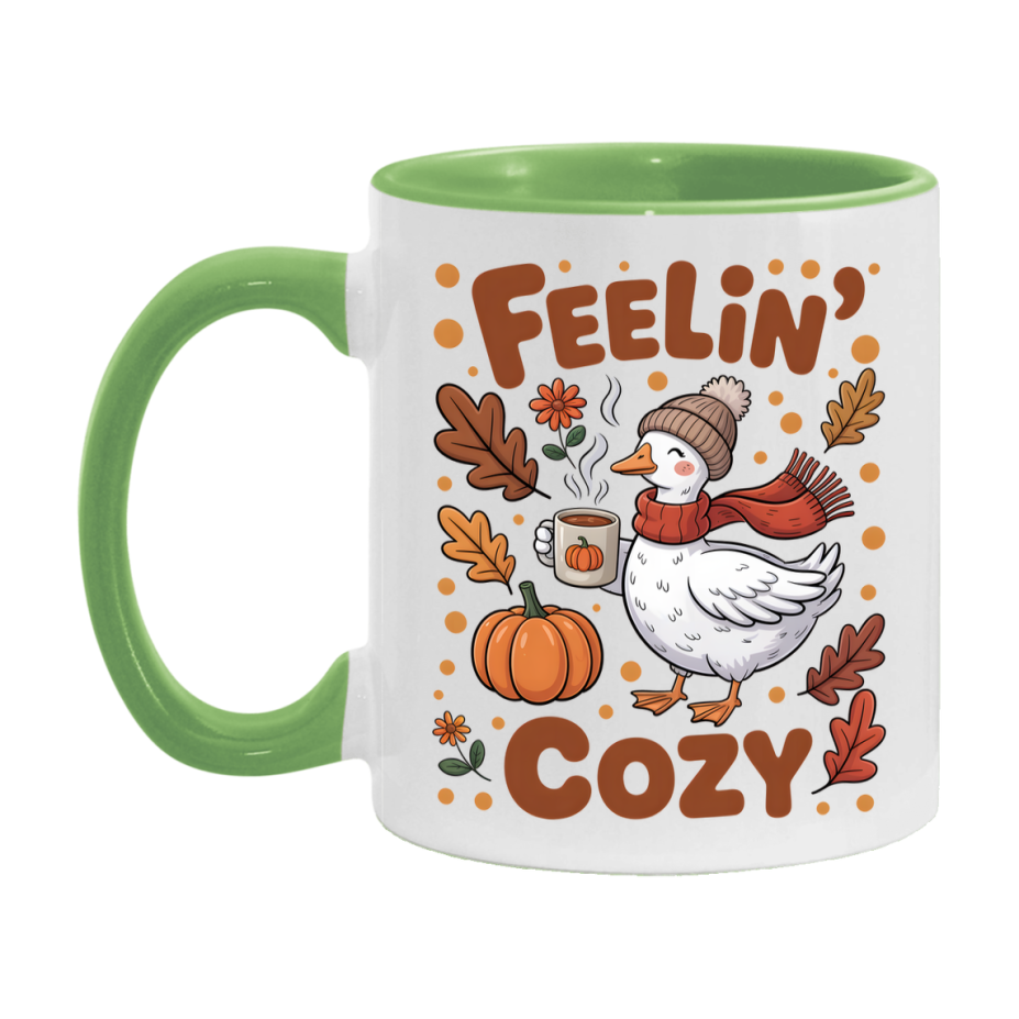 In Love With Fall Coffee Mug, Cozy Cute Autumn Coffee Cup, 11Oz Or 15Oz White Ceramic Mug