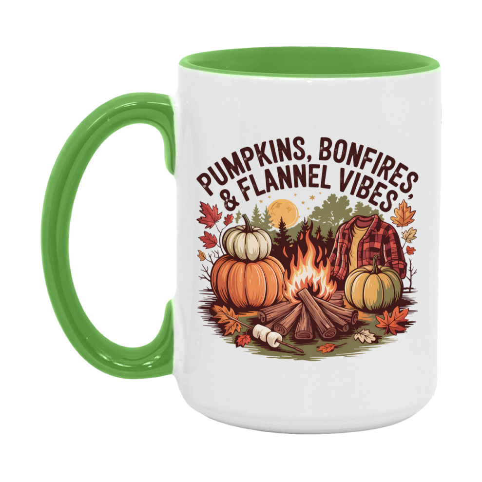 In Love With Fall Coffee Mug, Cozy Cute Autumn Coffee Cup, 11Oz Or 15Oz White Ceramic Mug