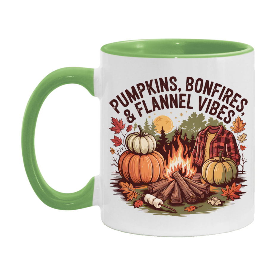 In Love With Fall Coffee Mug, Cozy Cute Autumn Coffee Cup, 11Oz Or 15Oz White Ceramic Mug