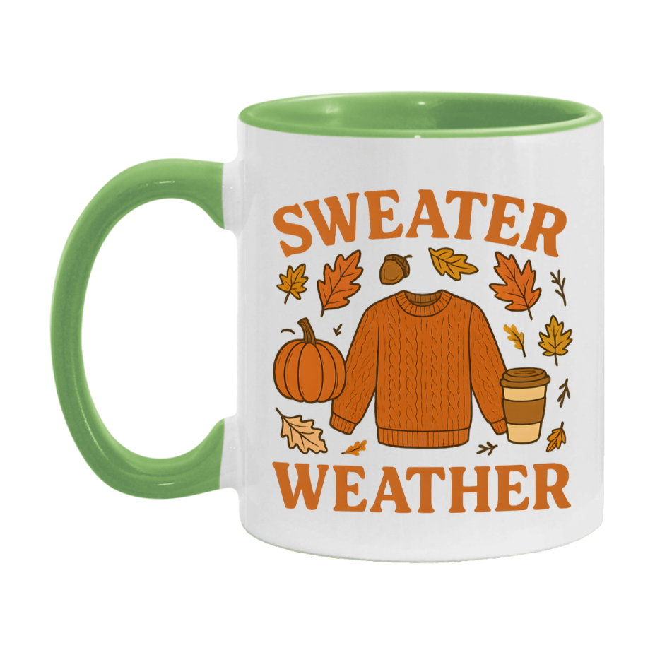 In Love With Fall Coffee Mug, Cozy Cute Autumn Coffee Cup, 11Oz Or 15Oz White Ceramic Mug