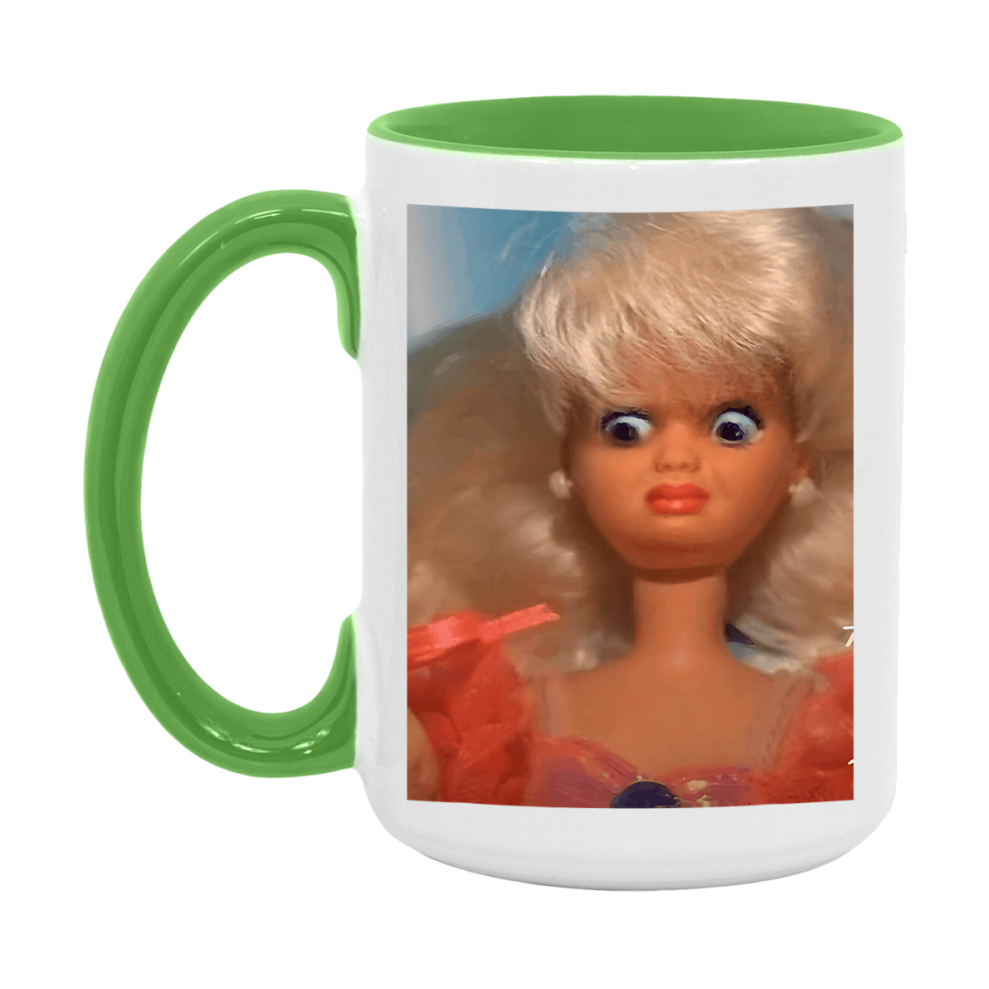Disgusted Doll Face Mug, Funny Doll Face Meme Coffee Cup