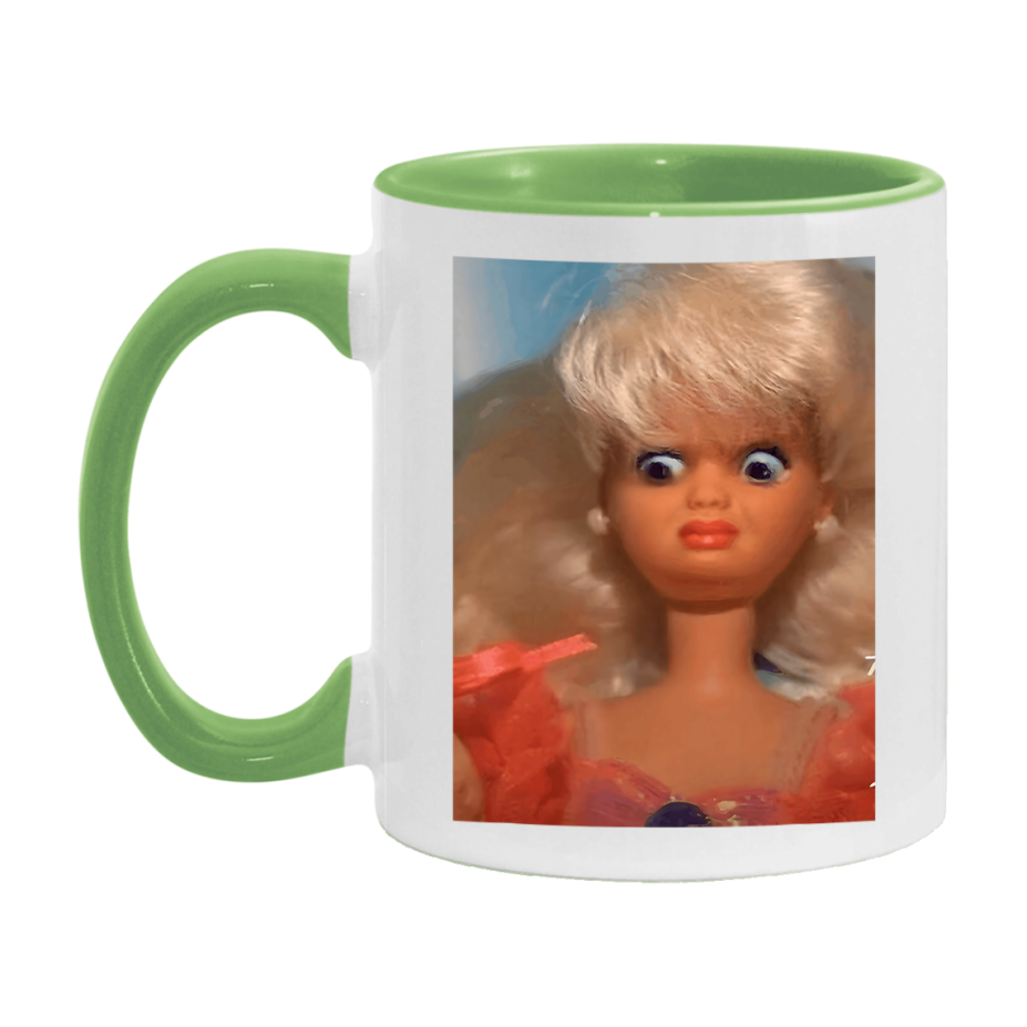Disgusted Doll Face Mug, Funny Doll Face Meme Coffee Cup