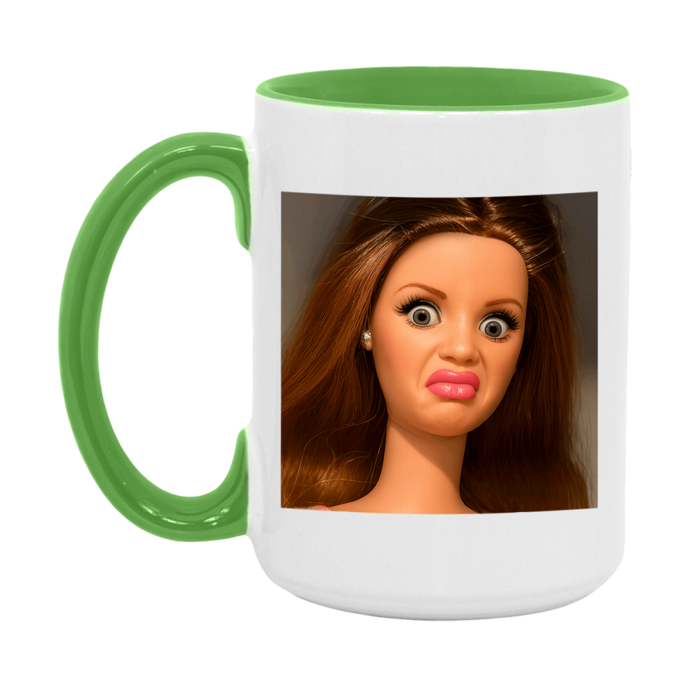 Disgusted Doll Face Mug, Funny Doll Face Meme Coffee Cup