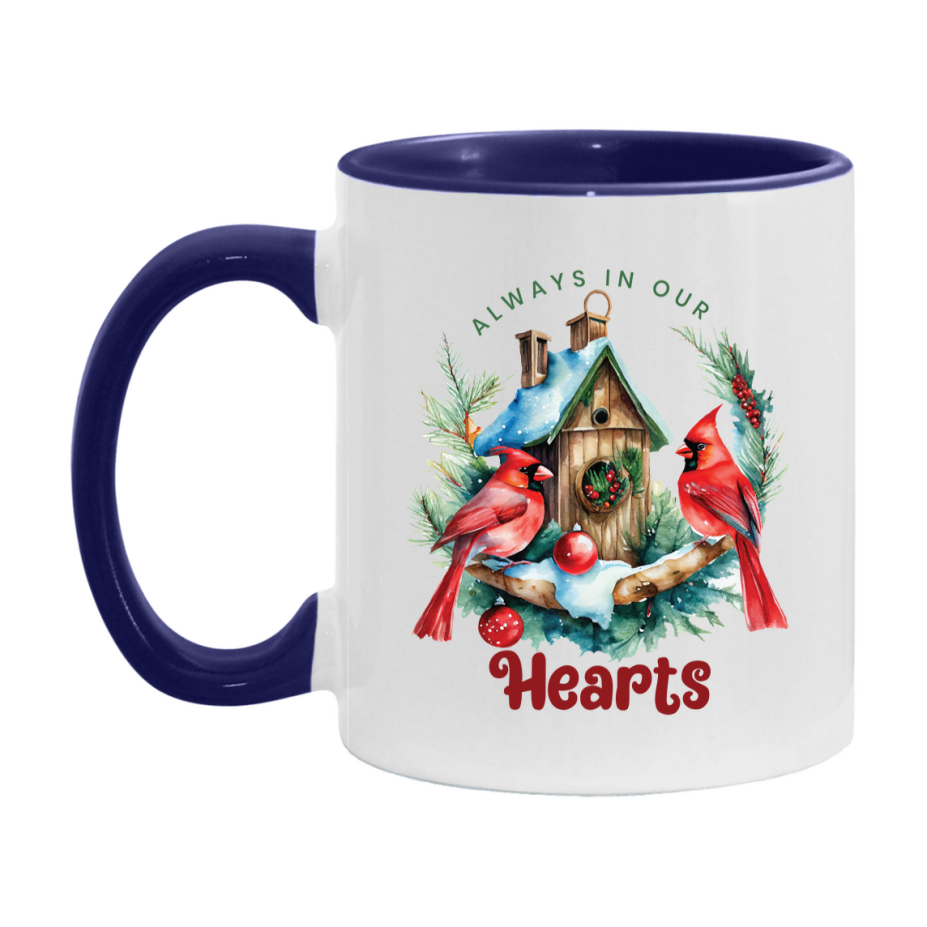 Red Cardinal Mug – Northern Red Cardinal Christmas Mug with Heartfelt Message, 11oz or 15oz White Ceramic Coffee Cup