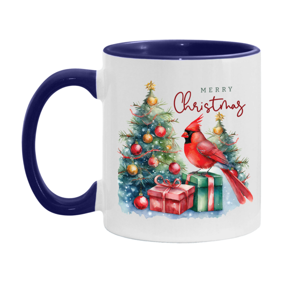 Red Cardinal Mug – Northern Red Cardinal Christmas Mug with Heartfelt Message, 11oz or 15oz White Ceramic Coffee Cup