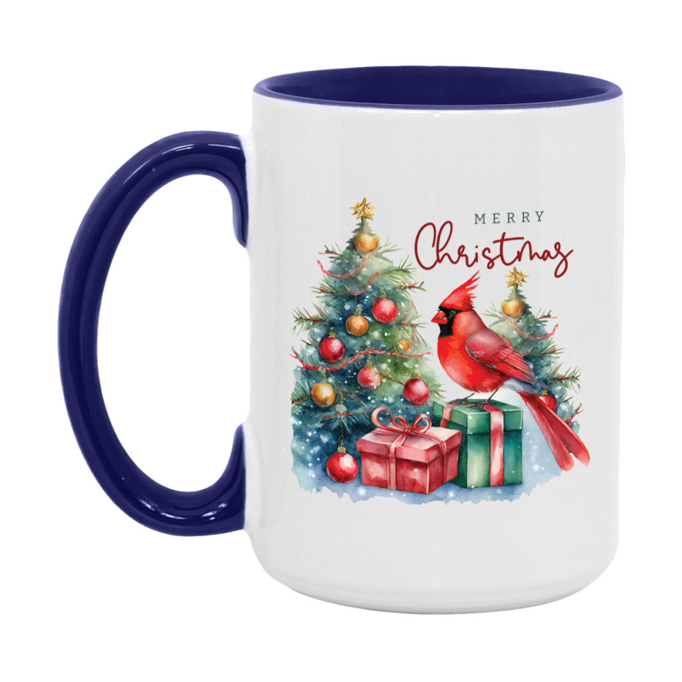Red Cardinal Mug – Northern Red Cardinal Christmas Mug with Heartfelt Message, 11oz or 15oz White Ceramic Coffee Cup