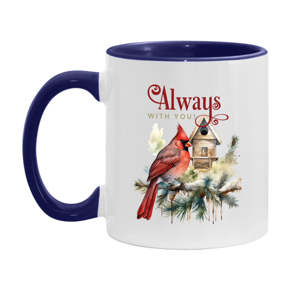 Red Cardinal Mug – Northern Red Cardinal Christmas Mug with Heartfelt Message, 11oz or 15oz White Ceramic Coffee Cup