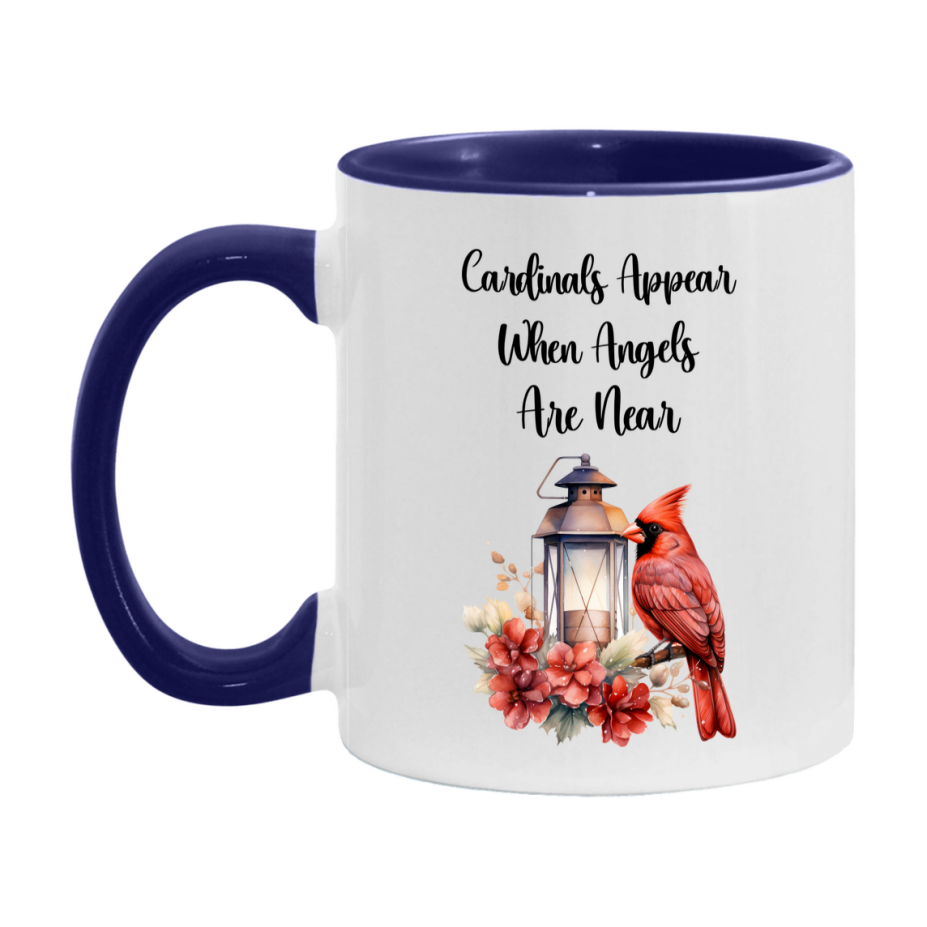 Red Cardinal Mug – "Cardinals Appear When Angels Are Near," 11oz or 15oz Ceramic Christmas Coffee Mug Gift for Cardinal Lovers