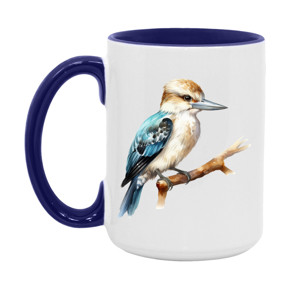 Bird Watching Mug, Kookaburra Song Bird Mug, 11oz or 15oz White Ceramic Coffee Mug Gift for Bird Watchers