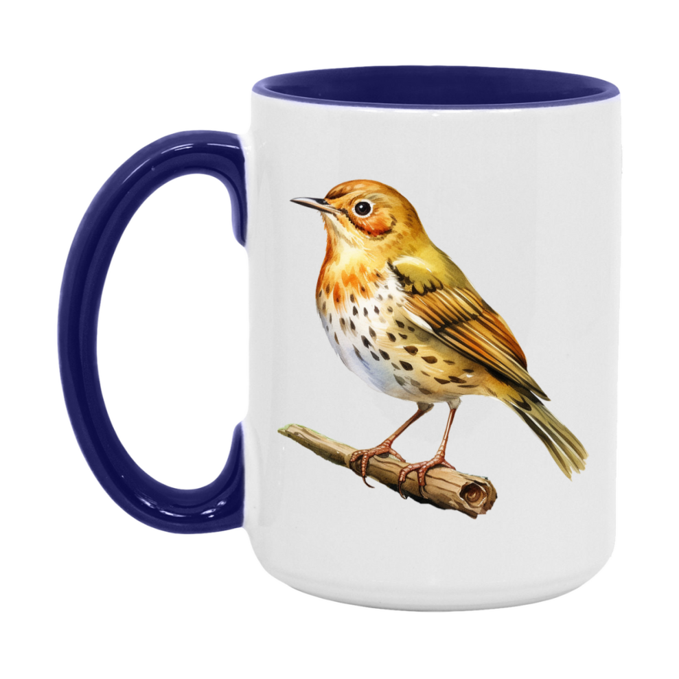 Bird Watching Mug, Ovenbird Song Bird Mug, 11oz or 15oz White Ceramic Coffee Mug Gift for Bird Watchers