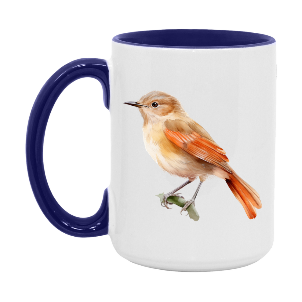 Bird Watching Mug, Rufous Hornero Song Bird Mug, 11oz or 15oz White Ceramic Coffee Mug Gift for Bird Watchers