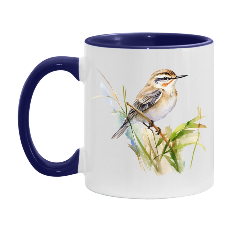 Bird Watching Mug, Sedge Warbler Song Bird Mug, 11oz or 15oz White Ceramic Coffee Mug Gift for Bird Watchers