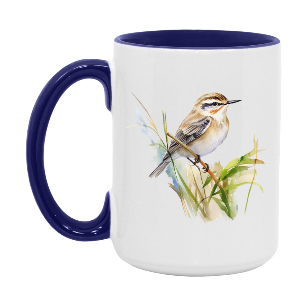 Bird Watching Mug, Sedge Warbler Song Bird Mug, 11oz or 15oz White Ceramic Coffee Mug Gift for Bird Watchers