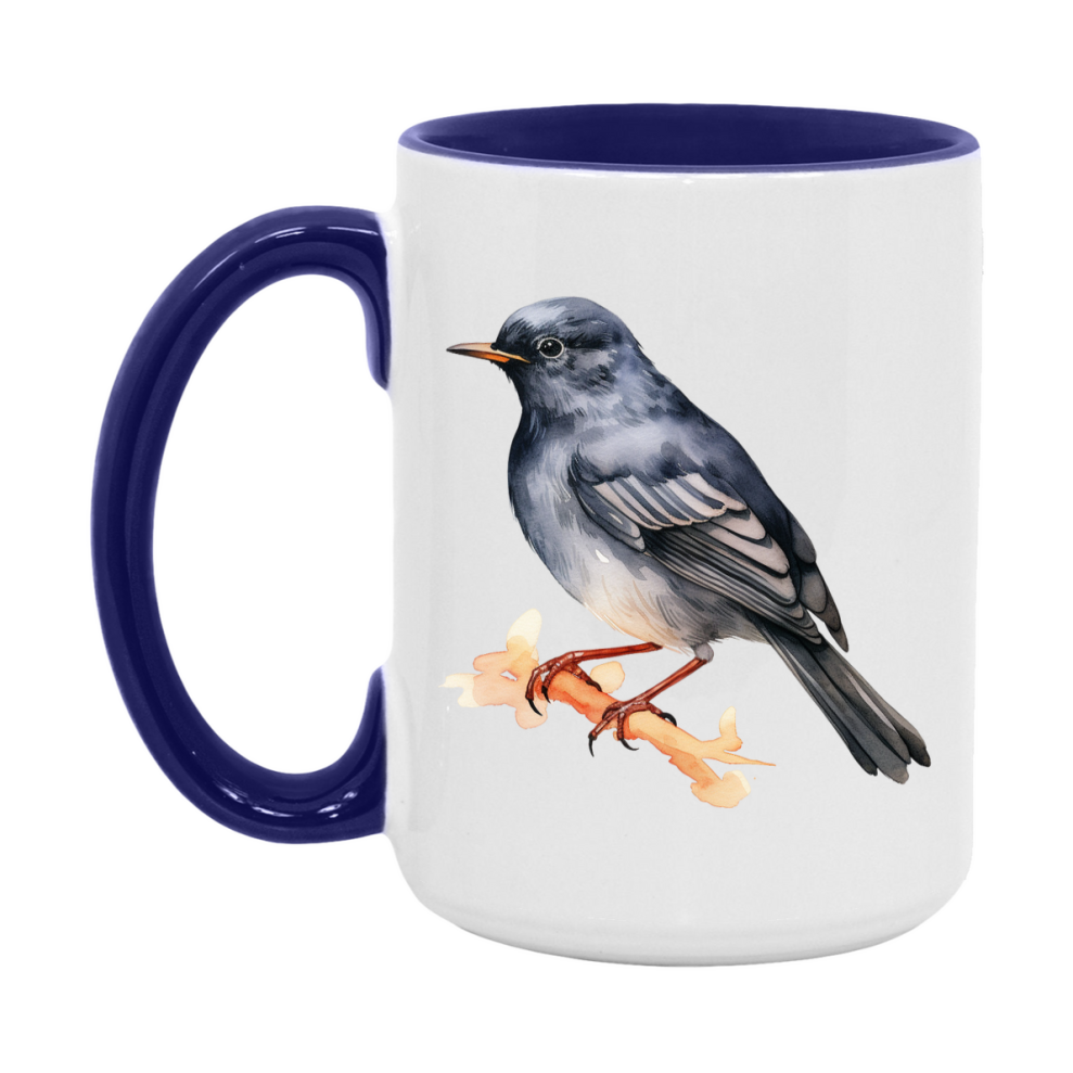 Bird Watching Mug, Slaty Backed Nightingale Thrush Song Bird Mug, 11oz or 15oz White Ceramic Coffee Mug Gift for Bird Watchers