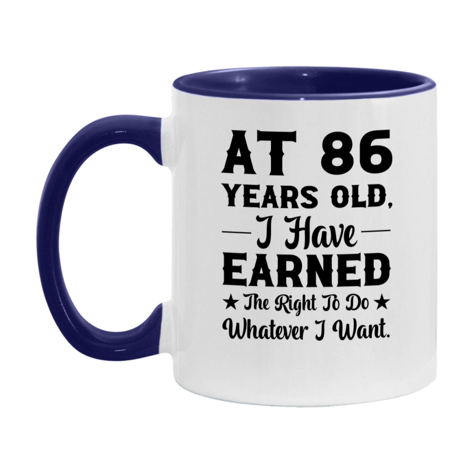 Birthday Gift for 86 Year Old Men and Women, Funny Coffee Mug, 11oz or 15oz Ceramic White Cup