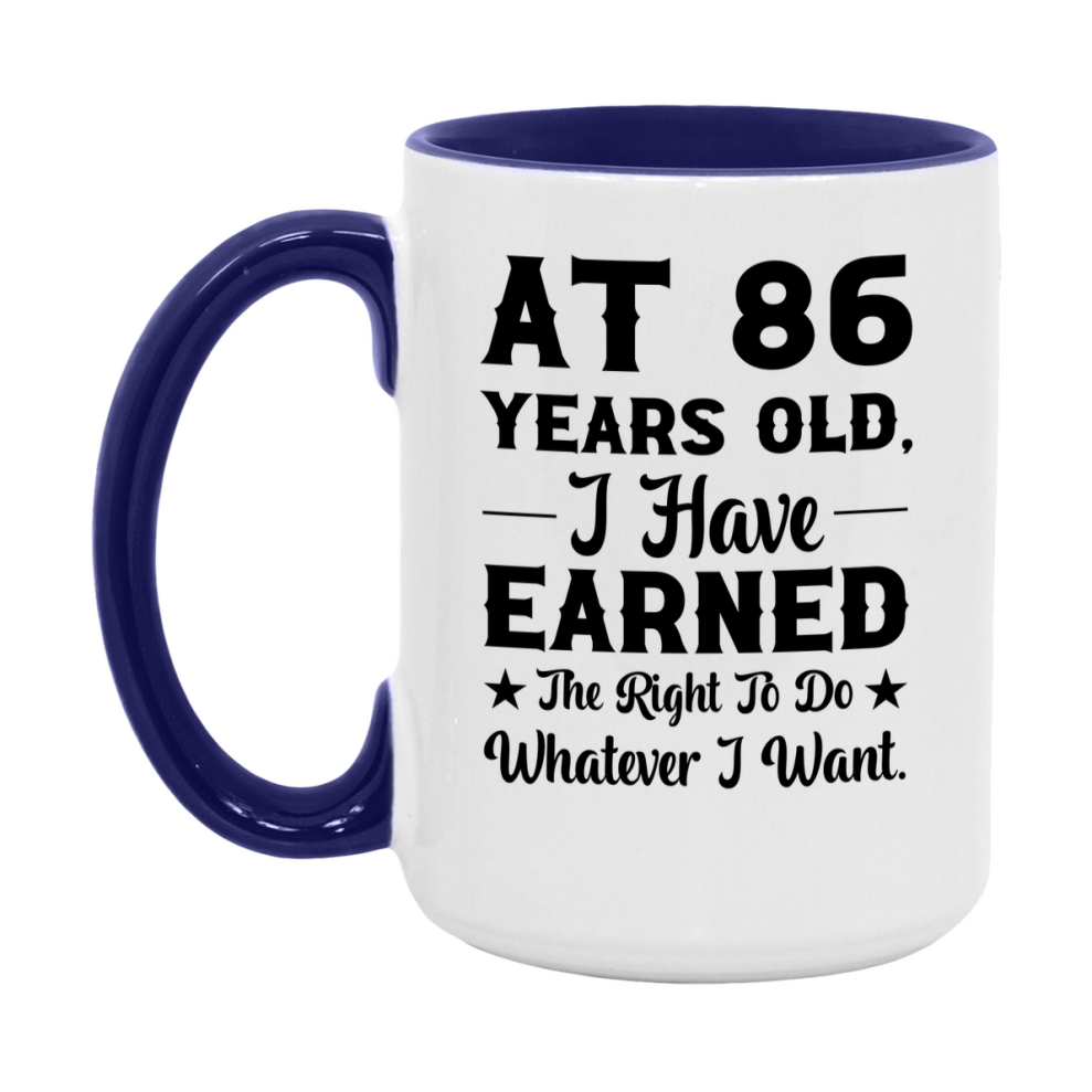 Birthday Gift for 86 Year Old Men and Women, Funny Coffee Mug, 11oz or 15oz Ceramic White Cup
