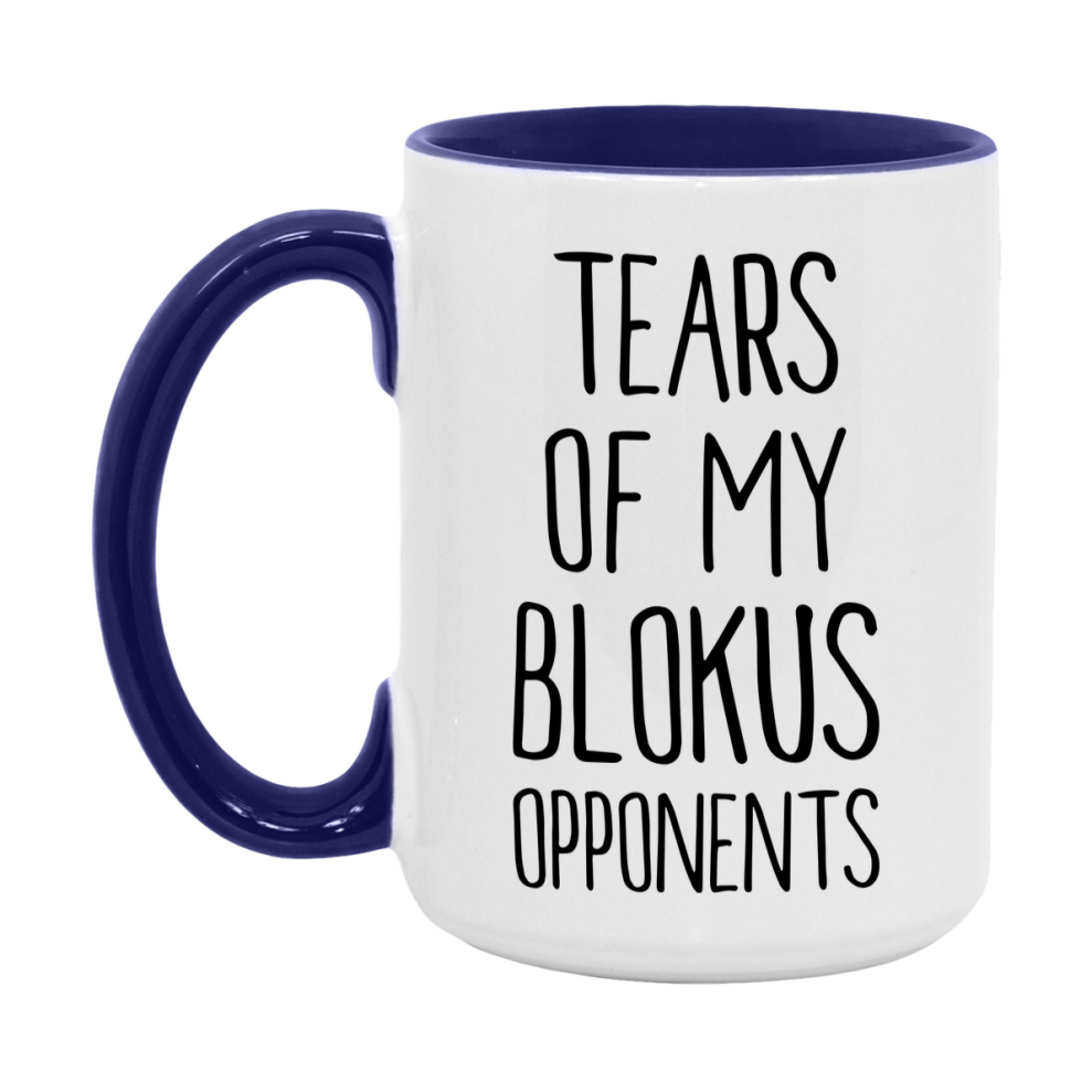 Funny Board Game Mug, Tears of My Blokus Opponents, 11oz or 15oz Ceramic White Coffee Cup